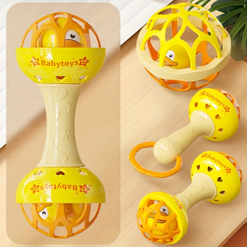 Perfect for 0-3 year olds, the 2024 Trendy Youngsters Hand Rattle Toy Set is a must-have. This set includes a Vibrating Grip Strength Trainer and Soothing Sound feature, all made from durable Yellow PP Material. It makes for the ideal Halloween or