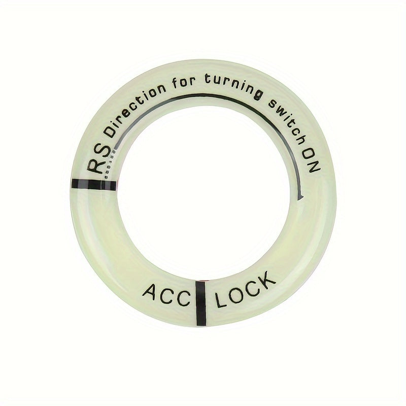 Glow-in-the-dark sticker rings for car ignition switches: decorative key ring for auto and motorcycle with universal 3D design.