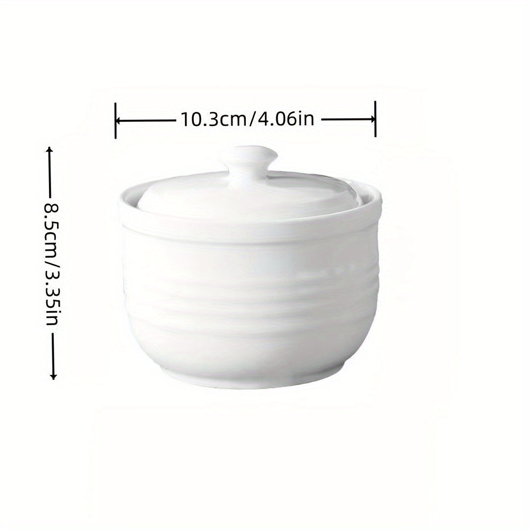 Ceramic stew pot with lid: microwave & outdoor safe, rust-resistant for home kitchens, catering, restaurants