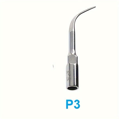 Stainless steel dental cleaner attachment for improved gum health, no battery needed.