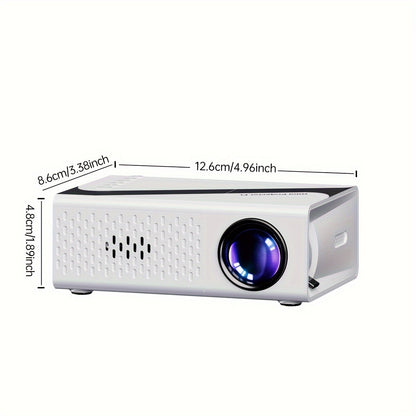 Compact EU Plug projector suitable for home cinema, outdoor, and office use. Compatible with USB, HDTV, AV, IOS, Android, and more.