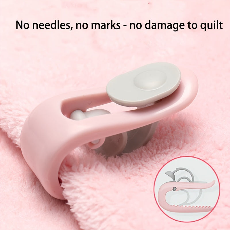 Pink 12-piece Easy-Install Bedding Clips for Quilts & Sheets - No Pins Needed! Keep Blankets and Curtains Secure with Invisible Non-Slip Grip. Easily Removable and Reusable, Gentle on Home Bedroom Decor - No Damage!