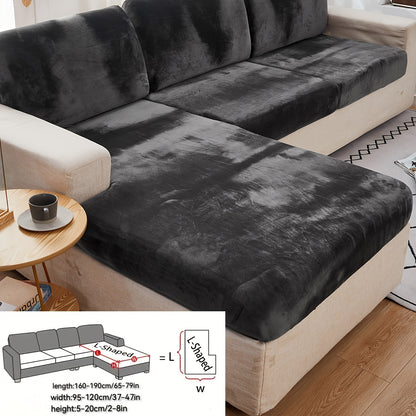 Golden Velvet Sofa Cover provides winter warmth and dustproof furniture protection. Easy to clean with elastic fabric, it offers full coverage and universal anti-slip design. Also serves as an anti-cat scratch back cover, cloth cushion cover suitable for