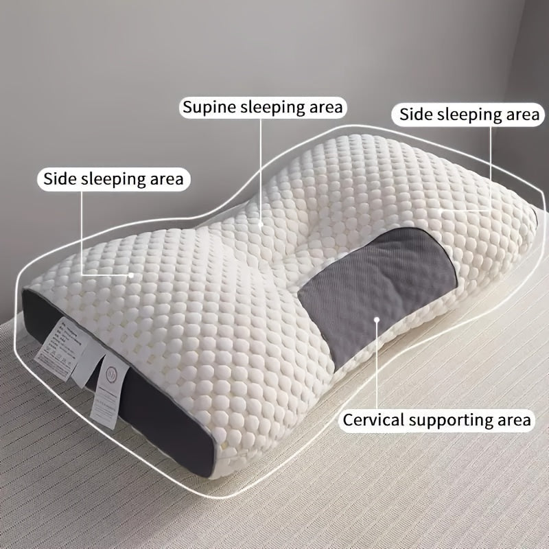 Ergonomic Cervical Neck Support Pillows for Spine Alignment and Deep Sleep - Choose from 1 or 2 pieces. Designed for Comfortable Side and Back Sleeping, these pillows are Durable and Machine Washable. Made with Polyester Fiber for All-Season Comfort