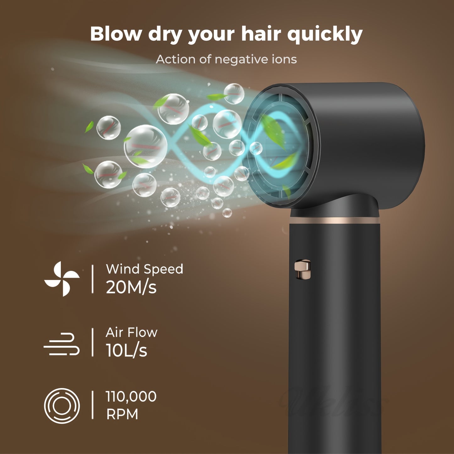 5-in-1 Hot Air Brush with 110000 RPM and 800W power, EU Plug. Can be used for styling, drying, and curling hair.