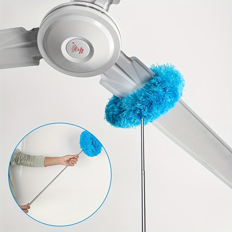 Extendable Metal Handle Feather Duster, Versatile Dusting Brush for Ceiling Fans, Walls, Cars, Living Rooms, Bedrooms, and Patios - No Batteries Needed!