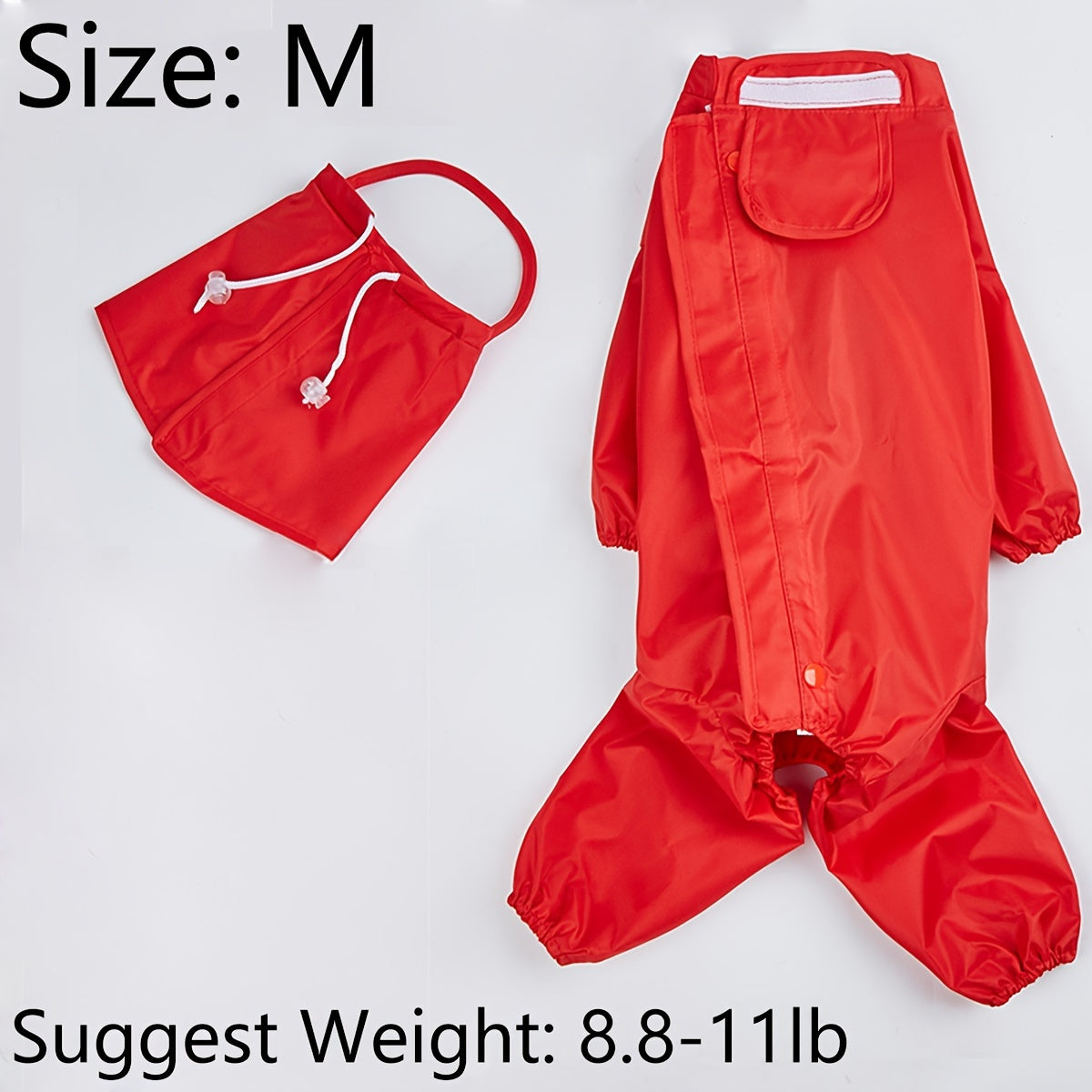 Red Large Dog Pet Raincoat