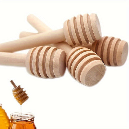 Wooden Honey Mixing Stirrers - Set of 1 Piece or 4 Pieces, perfect for Honey Dipper Sticks, Honey Spoon Stirrers. Great for Home, Kitchen, Party, and Wedding celebrations.