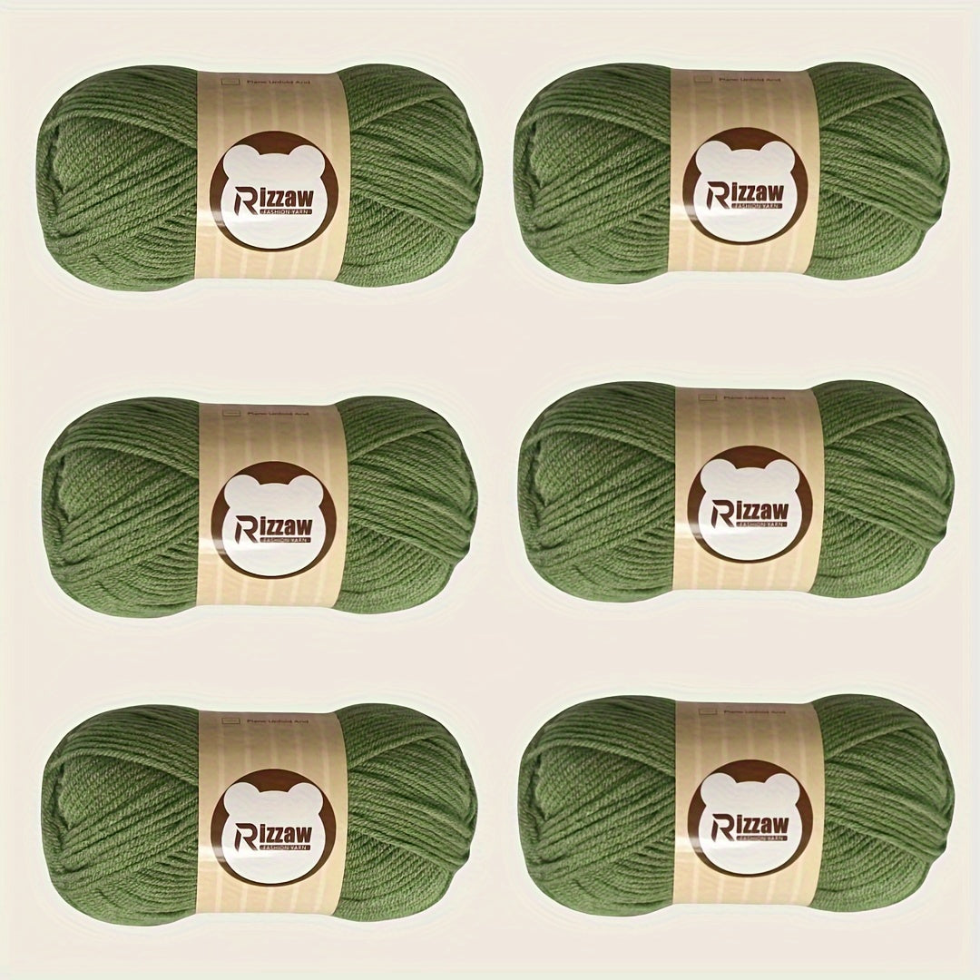 6 pieces of 50g soft yarn for beginners, suitable for crocheting clothes, blankets, DIY knitting, and handbags.