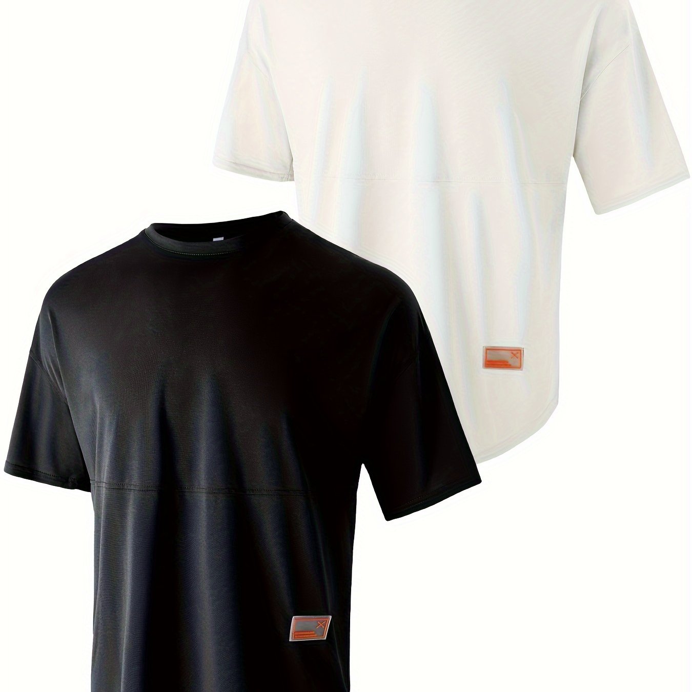 Men's casual sports T-shirt with round neck, short-sleeved, versatile for outdoor activities.