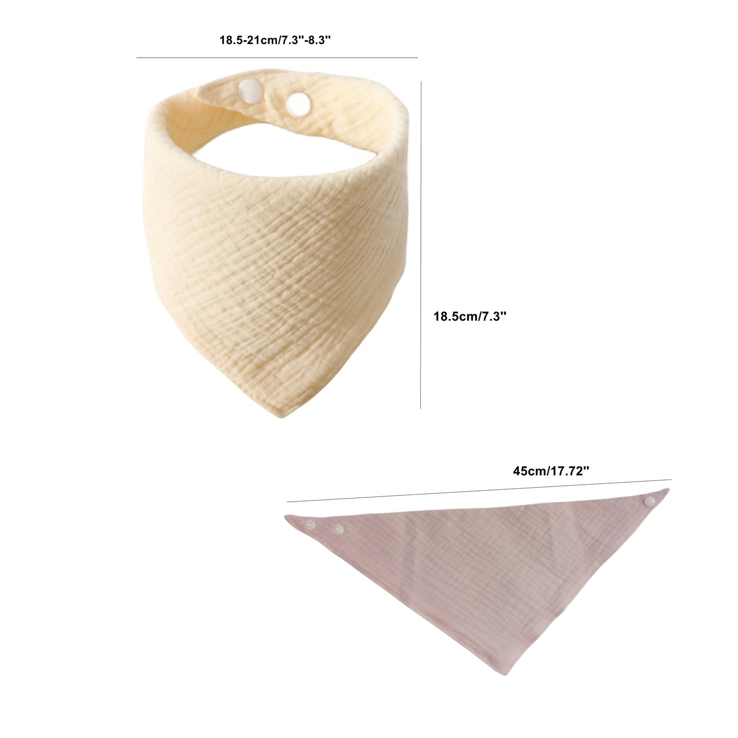 3 packs of plain color feeding bibs for teething and drooling, featuring 4-layer soft absorbent bandana bibs.