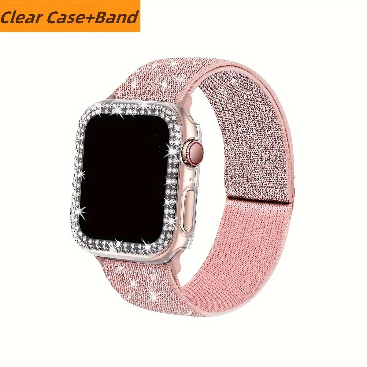 Stylish Bling Case & Strap Bundle for iWatch 46mm/45mm/41mm/40mm/44mm/42mm - Trendy Smart Band Bracelet for Series SE, 10, 9, 7, 8, 3, 4, 5, 6 -