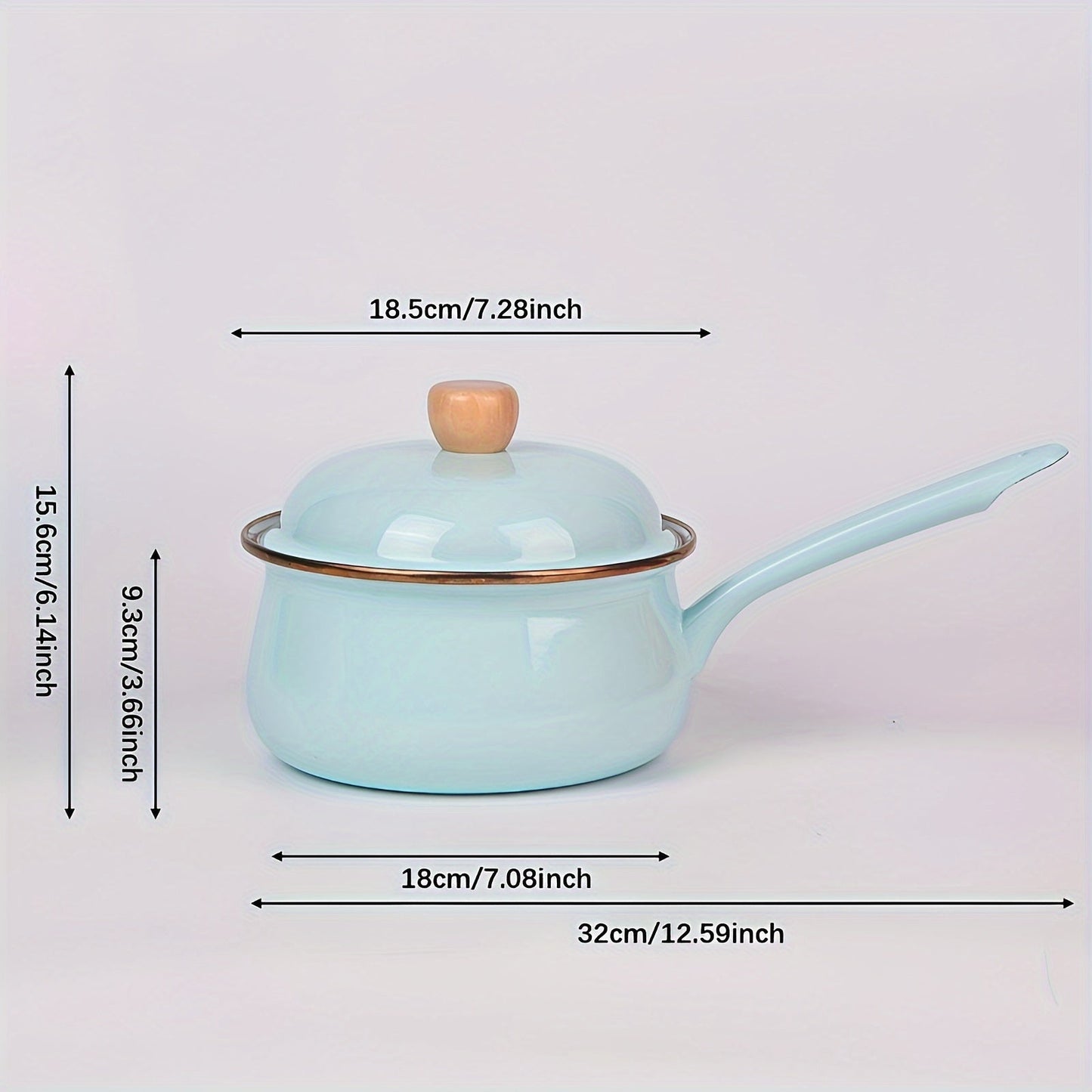 Multifunctional Enamel Pot with One Handle & Lid - Effortless Cooking and Serving with Non-Stick, Dishwasher Safe Design - Ideal for Home and Restaurant Use, Glazed Milk Pot Available in Different Colors