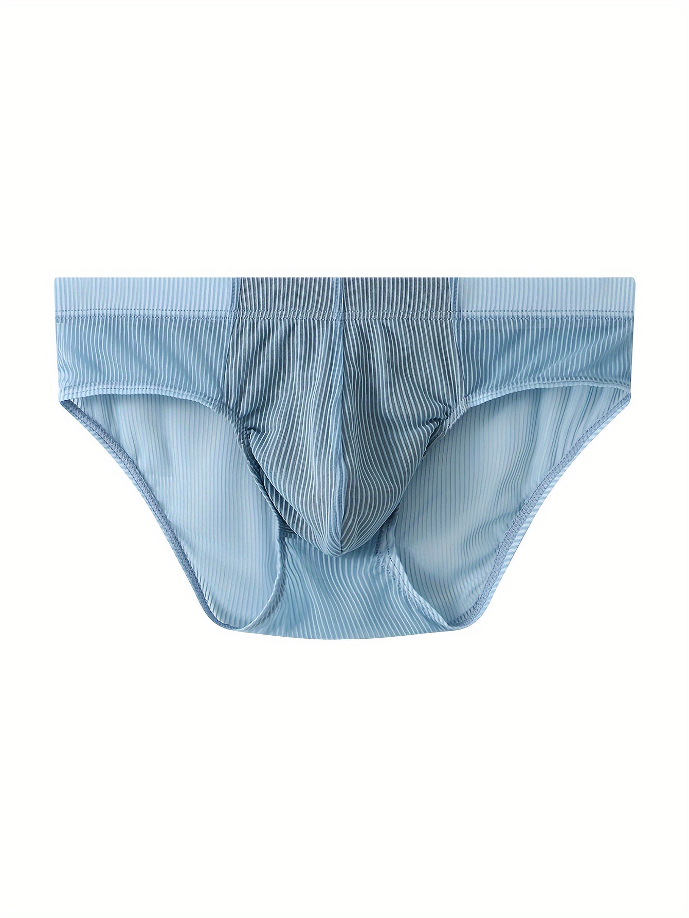 3 Men's Ice Silky Cool Briefs with Big Pouch Design in Black, Light Blue & White, Machine Washable.