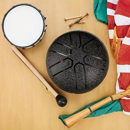 Mini steel tongue drum set with mallets, portable for meditation and yoga in multiple colors. (Carry bag not included)