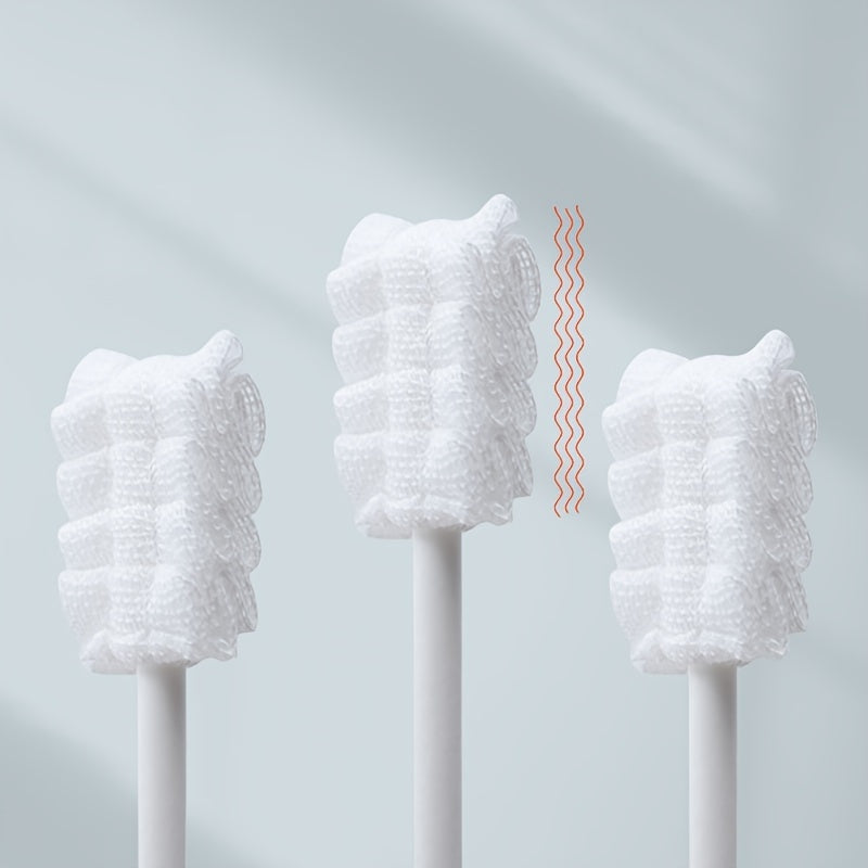 Keep your mouth clean with UNICHERRY Oral Cleaner Tongue Cleaner Gauze - a pack of 50/100 Disposable Toothbrushes for fresh breath and healthy gums. This Family Daily Care Oral Cleaning Stick is made of soft Cotton Material in a crisp White color.