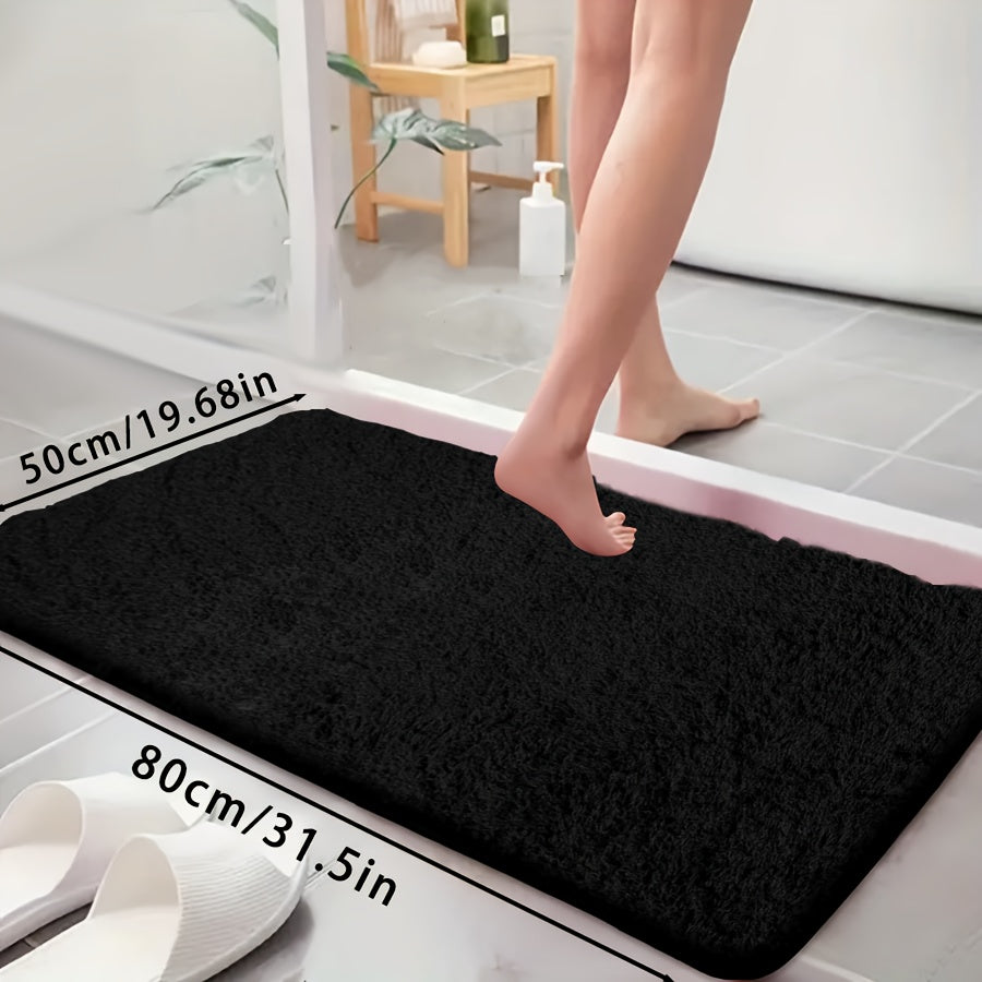 Ultra-soft bathtub mat with non-slip backing, absorbent and fade-resistant. Perfect for bathroom, laundry room, or entranceway.