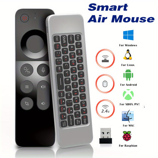 Пульт дистанционного управления W3 Air Mouse с голосовым и жестовым управлением, клавиатурой, инфракрасным управлением и функцией обучения.