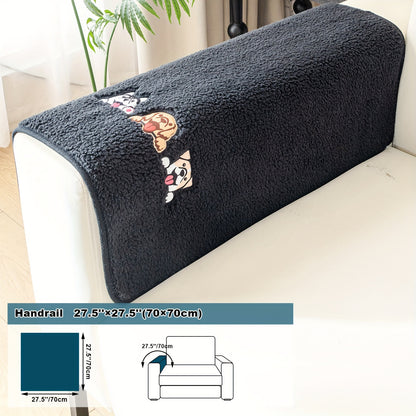 Thick Sherpa Fleece Sofa Slipcover for Pet-Friendly Protection and Comfort in Bedroom, Office, or Living Room.