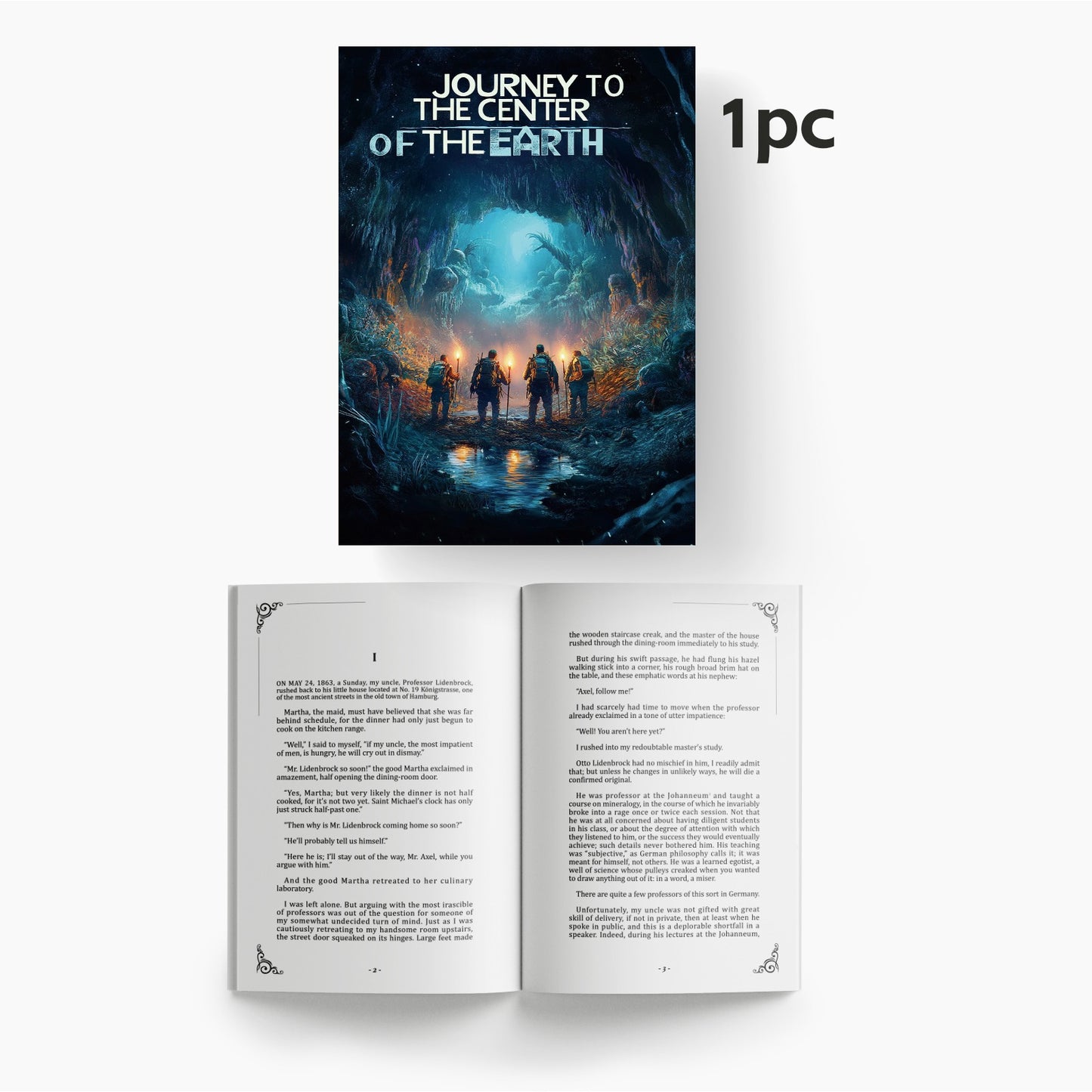 1pc Journey to the Center of the Earth - English Edition by Jules Verne, Published by ZHIDIAN INTERNATIONAL (USA) LLC, 05/01/2024