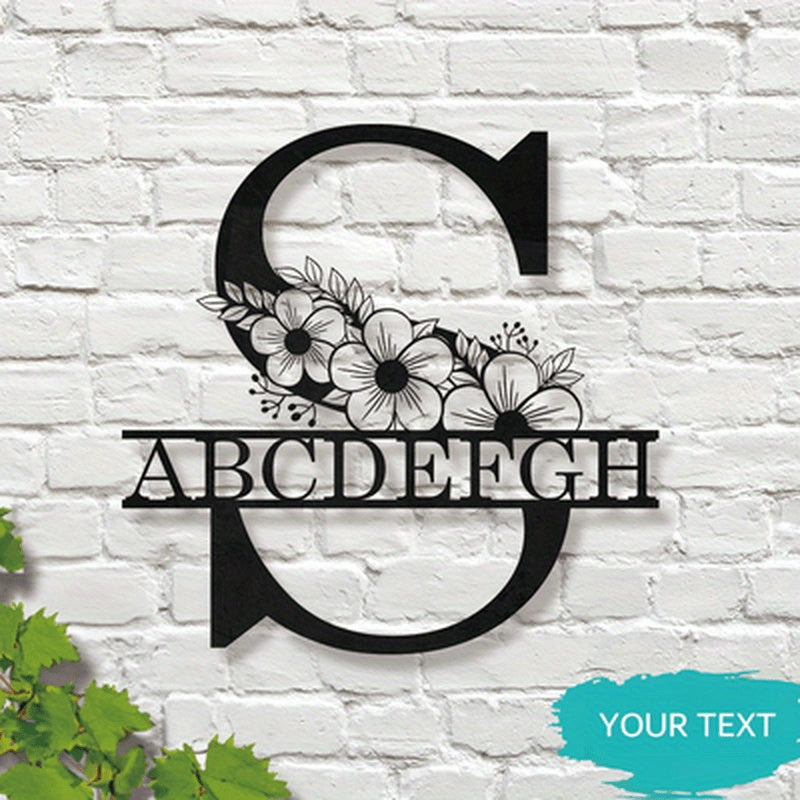 This Elegant Personalized Name Sign with Floral Design is a Customizable Iron Monogram Wall Art that is perfect for Home Decor, Wedding Favors, and Special Celebrations. Suitable for Ages 14 and up.