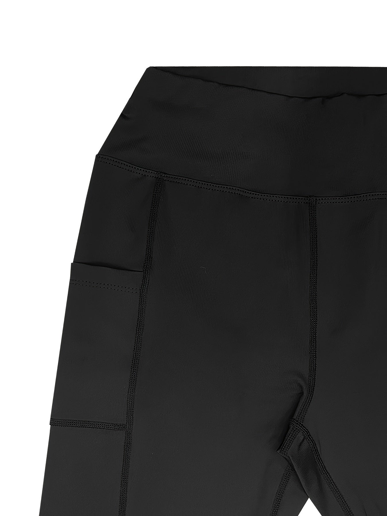 High-waist yoga leggings with pocket, comfy stretch fit, sleek black with mesh panels, perfect for everyday and workouts.