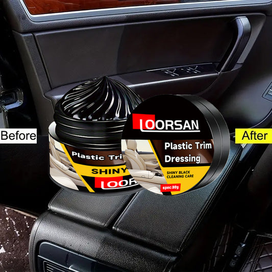 LOORSAN Plastic Trim Dressing Cream - Car Seat & Tire Refurbishment Paste, Dashboard & Instrument Panel Restorer, Non-Electric and Plastic Care Solution