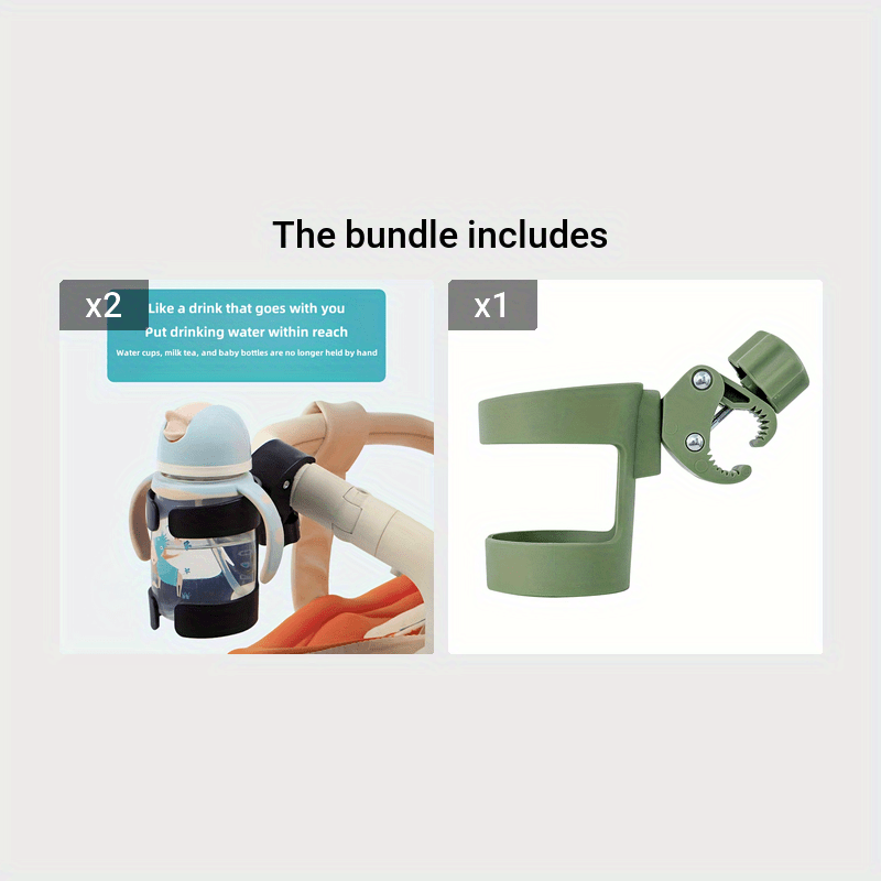 Sturdy PP Rotating Stroller & Bike Cup Holder - Versatile Water Bottle Mount for Outdoor Activities with 360° Rotation