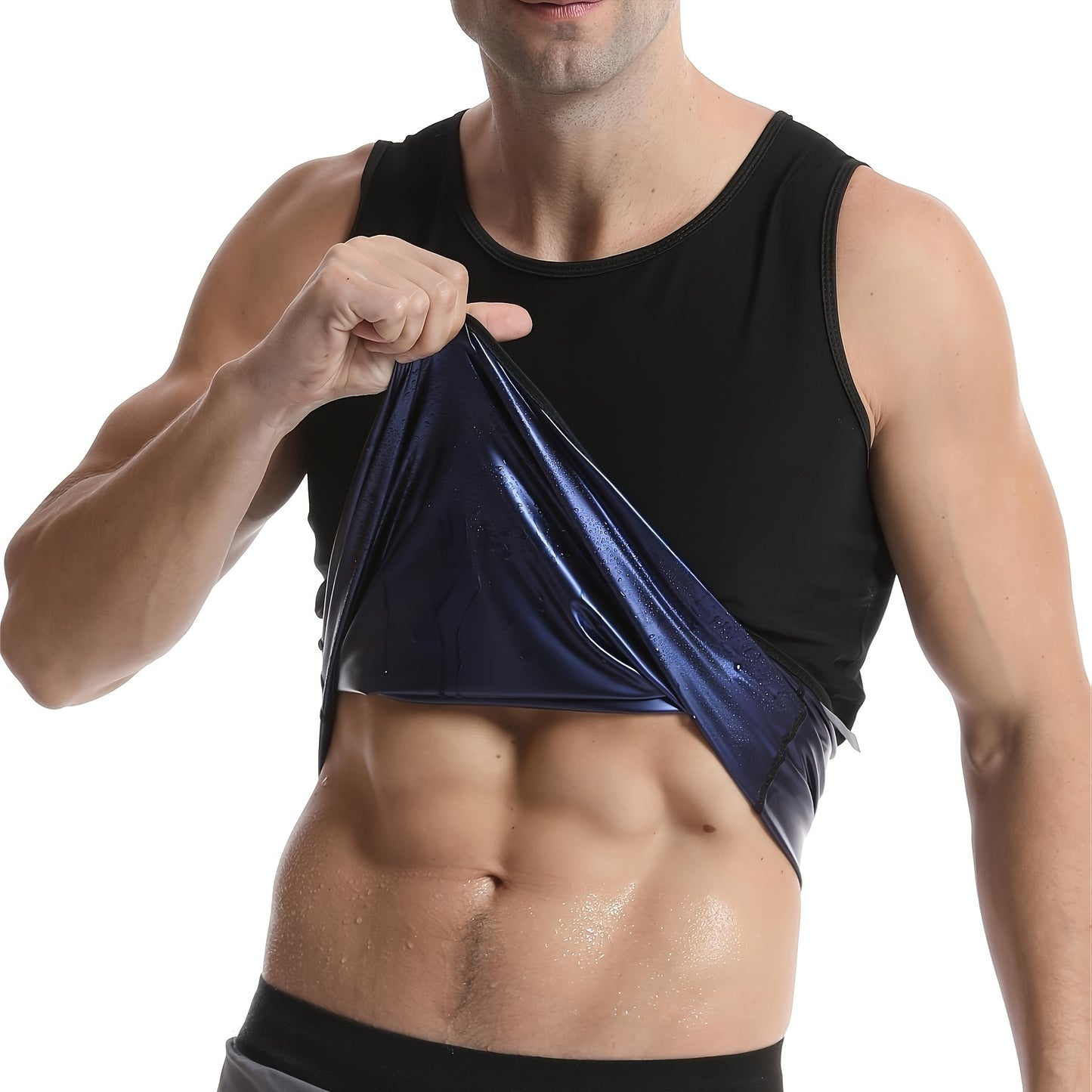 Men's sauna sweat shaping sports clothes for fitness training slimming sportswear.