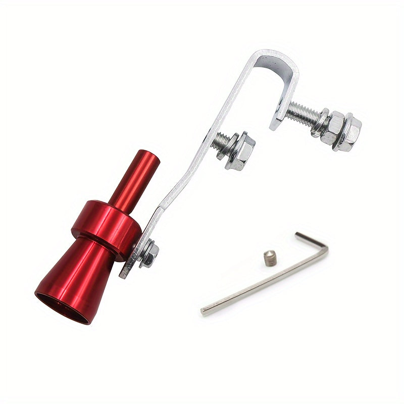 Aluminum turbocharger sound whistle exhaust pipe head with sound simulator and installation tool, for various vehicle models.