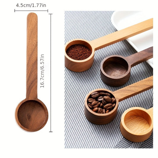 Solid wood measuring spoon for coffee and milk powder, perfect for accurate measurements in the kitchen. Can also be used for other powders.