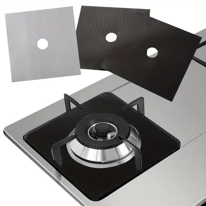 Protect your gas stove cooking surfaces with our double thickness non-stick burner covers. These reusable covers make cleaning fast and easy, while preventing scratches and burns.