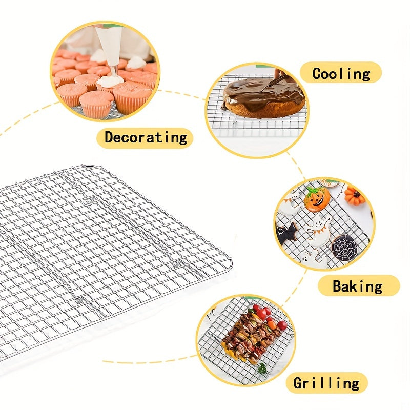 Durable Stainless Steel Baking Sheet Set with Cooling Rack - Safe, Sturdy, and Convenient for Baking and BBQs - Comes with Oven-Safe Wire Rack for Easy Cooking