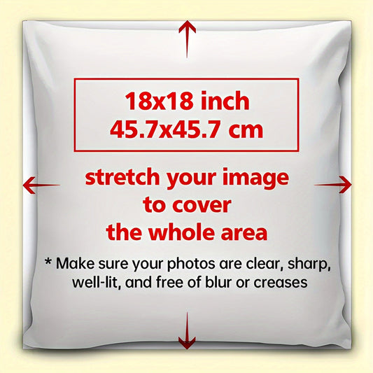 Give the gift of personalized comfort with our custom photo pillow cover! Measuring 45.72x45.72 cm, this polyester cover features mixed colors and a woven design with a single-sided print. Perfect for decorating your vacation house, entertainment car