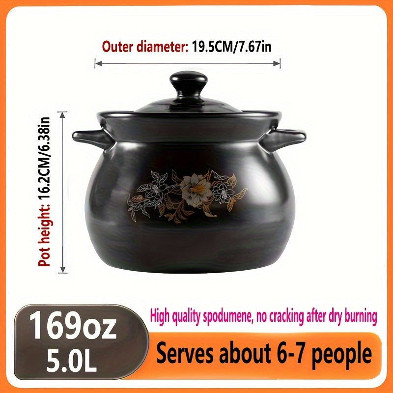 High Quality Ceramic Stew Pot - Gas Stove Safe - Perfect for Stews, Porridges, and Soups - Durable, Non-Stick, Easy to Clean - Your Kitchen's Best Companion