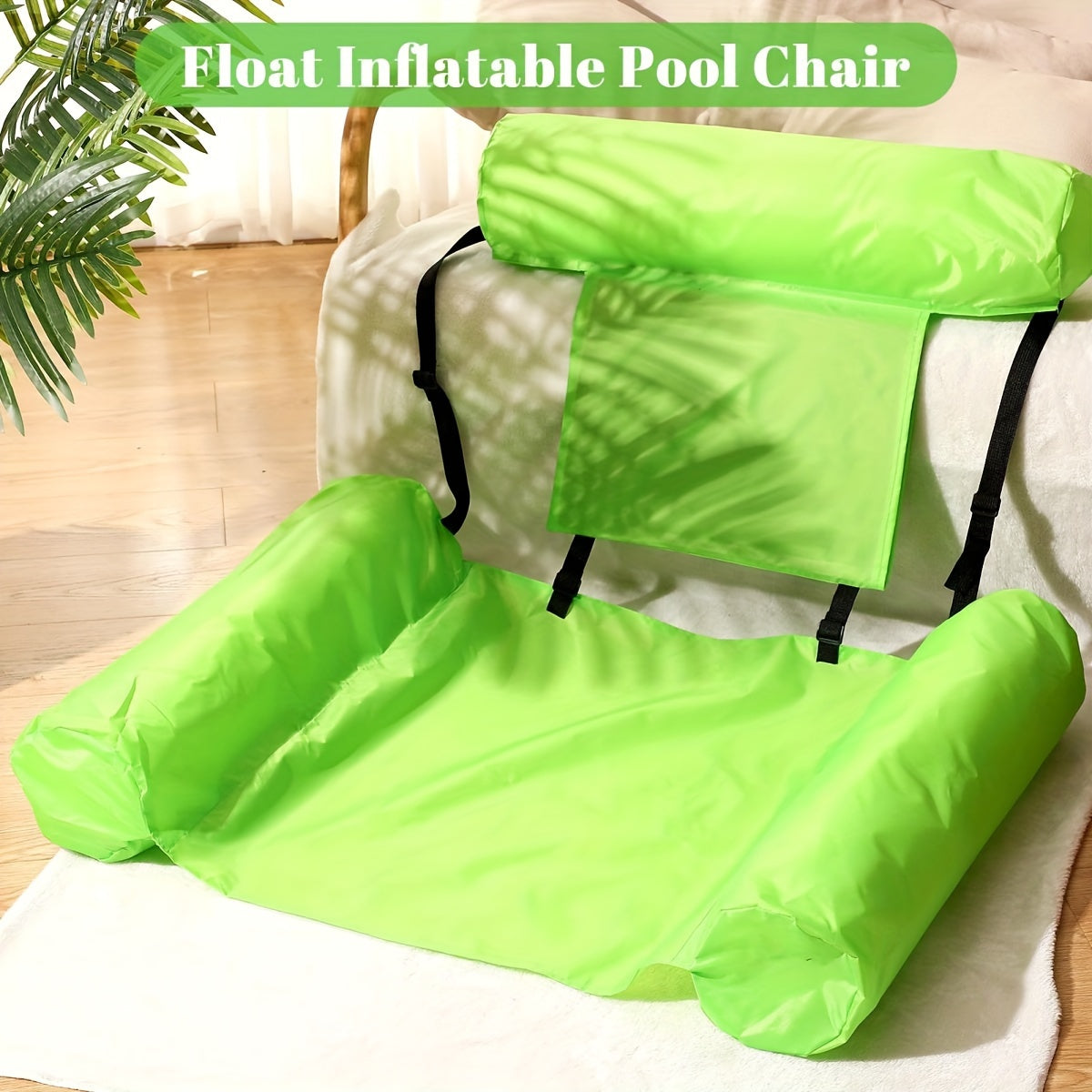 Adults can relax on this durable, vibrant inflatable pool float chair with armrests and head support, perfect for beach, lake, or pool use.