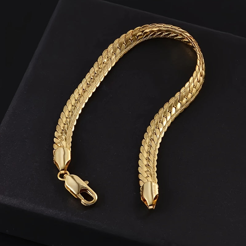 Gold-plated 5mm copper bracelet for hip hop fashion.