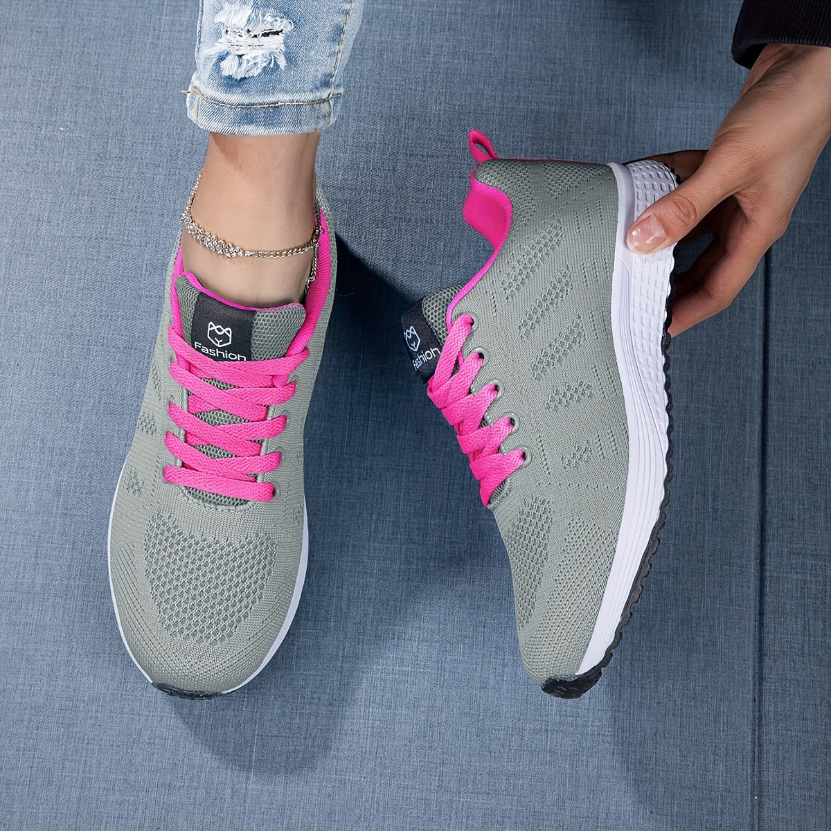 Camouflage sports sneakers for women with breathable fabric, EVA sole, and rubber patch, featuring a low-top lace-up design and plain toe style for all seasons.