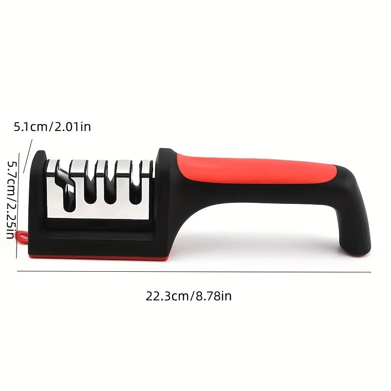 New Household Knife Sharpener Kitchen Accessories: Hangable Four-section Knife Sharpener for Multi-functional Hand-held Quick Knife Sharpener in the Kitchen