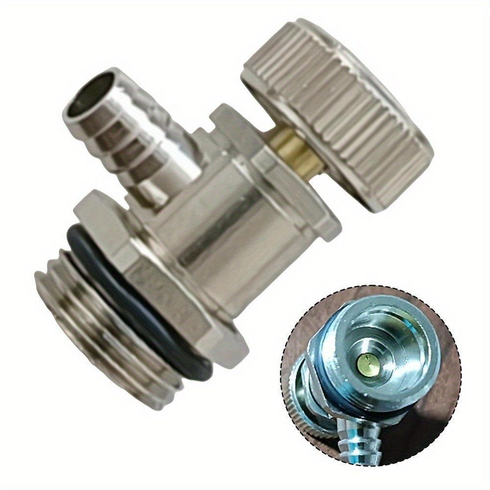 A rotating 4-way copper-plated cap designed for heating and cooling accessories, allowing for easy 360-degree rotation for maintenance of air release valve components. Includes parts for 1 pc heating exhaust valve, floor heating water separator, air