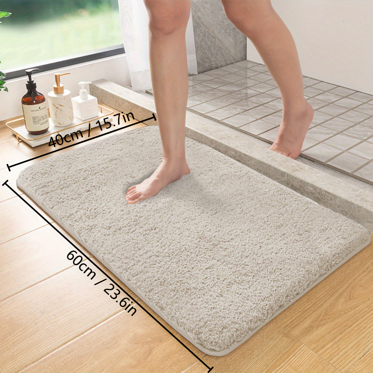 Thick Lamb Velvet Bath Mat with Ultra-Soft Feel - Highly Absorbent, Anti-Slip, and Stain-Resistant Rug for Home Entryway