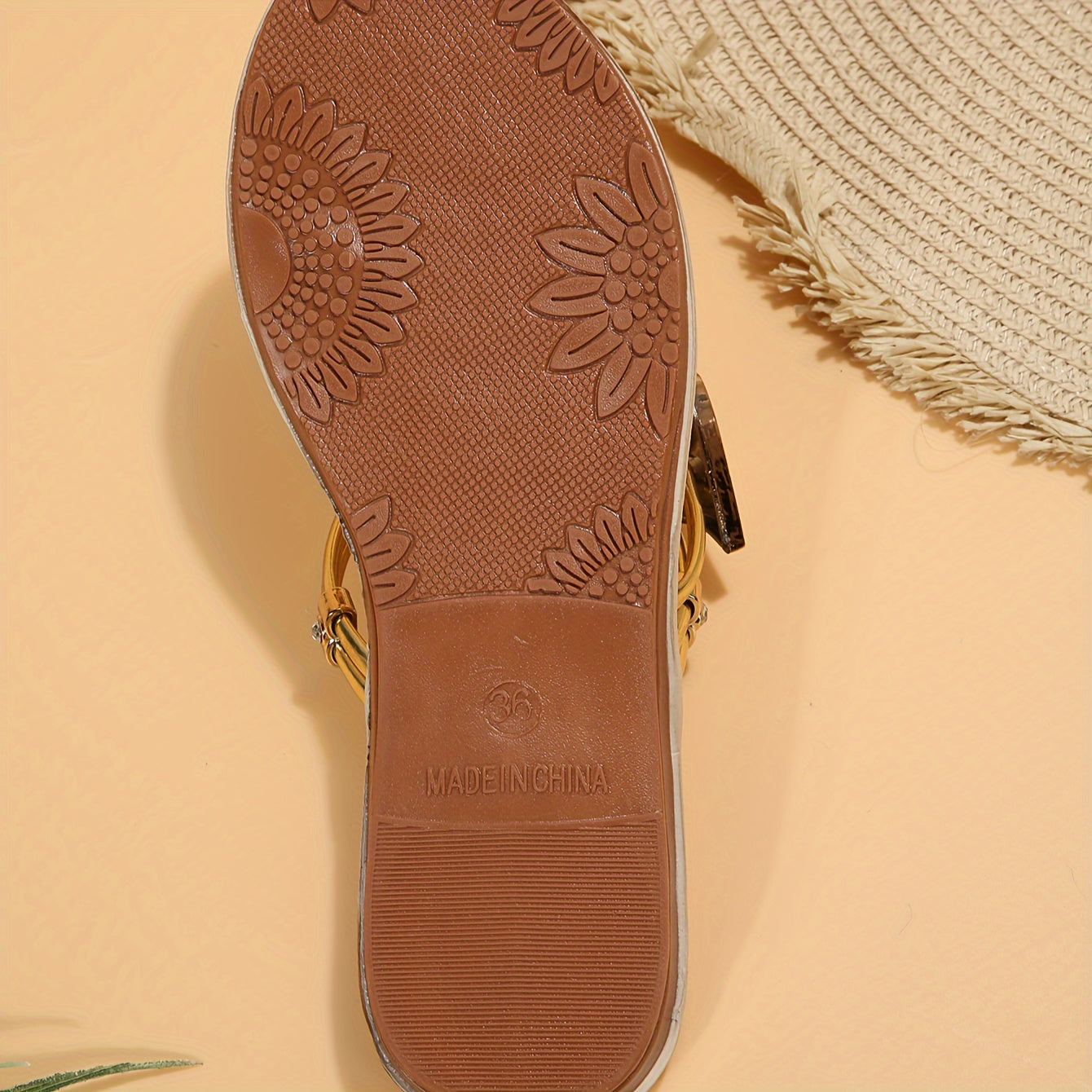 Stylish summer sandals for women with heart accent, easy slip-on, flat heel, and comfortable clip toe design. Available in sizes 5-10.5.