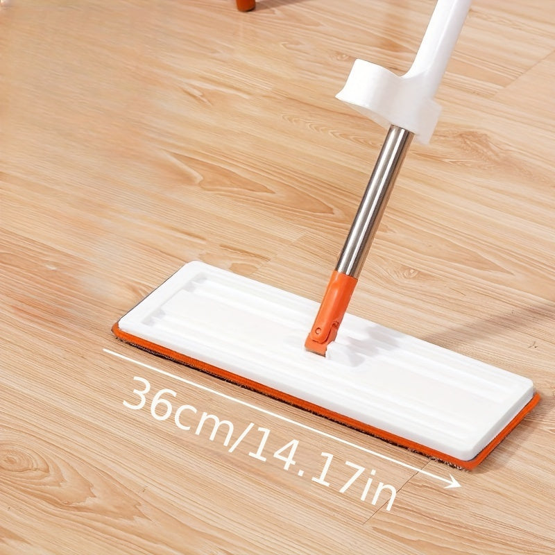 Flat Mop for Home Use - Hands-free, Rotating Design for Dry and Wet Cleaning - Easy to Use Lazy Floor Mop with Water Absorbing, Non-stick Features and Stainless Steel Pole