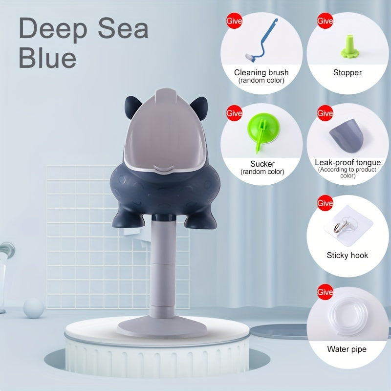 Adjustable Height Portable Kung Fu Pig Potty Training Urinal for Boys & Girls - Light Gray/Blue, Easy Assembly