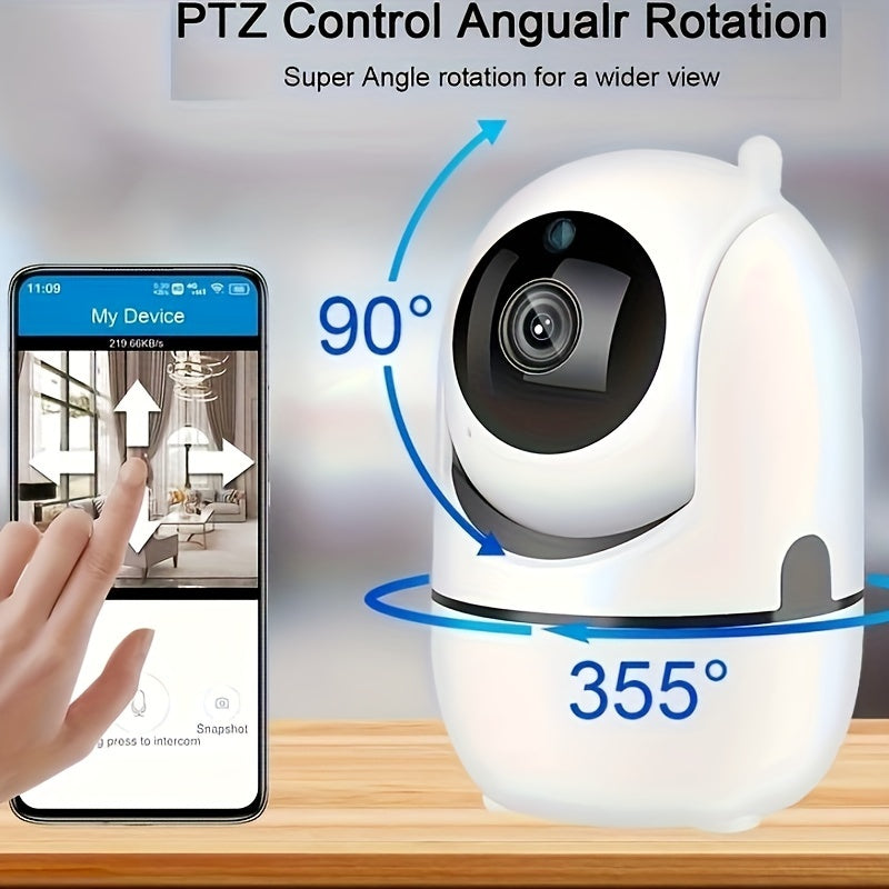 1080P HD WiFi Home Security Camera with Auto-Tracking, Motion Detection, Night Vision & Two-Way Audio for Indoor Use, Youngsters, Pet Monitoring.