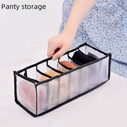 Three underwear storage boxes for organizing socks, bras, and underwear in your wardrobe or drawer.