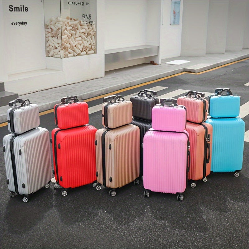 Durable trolley suitcase for female student, trendy leather case for men