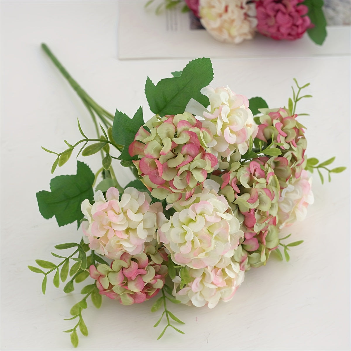 10 Head Artificial Hydrangea Bouquet for Wedding and Home Decor