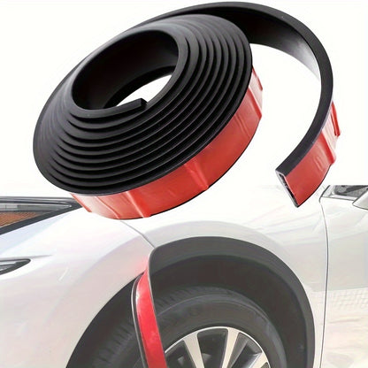 Red plastic 1.5m wheel arch protector strip for SUVs and cars. Durable, anti-collision and waterproof with easy installation.