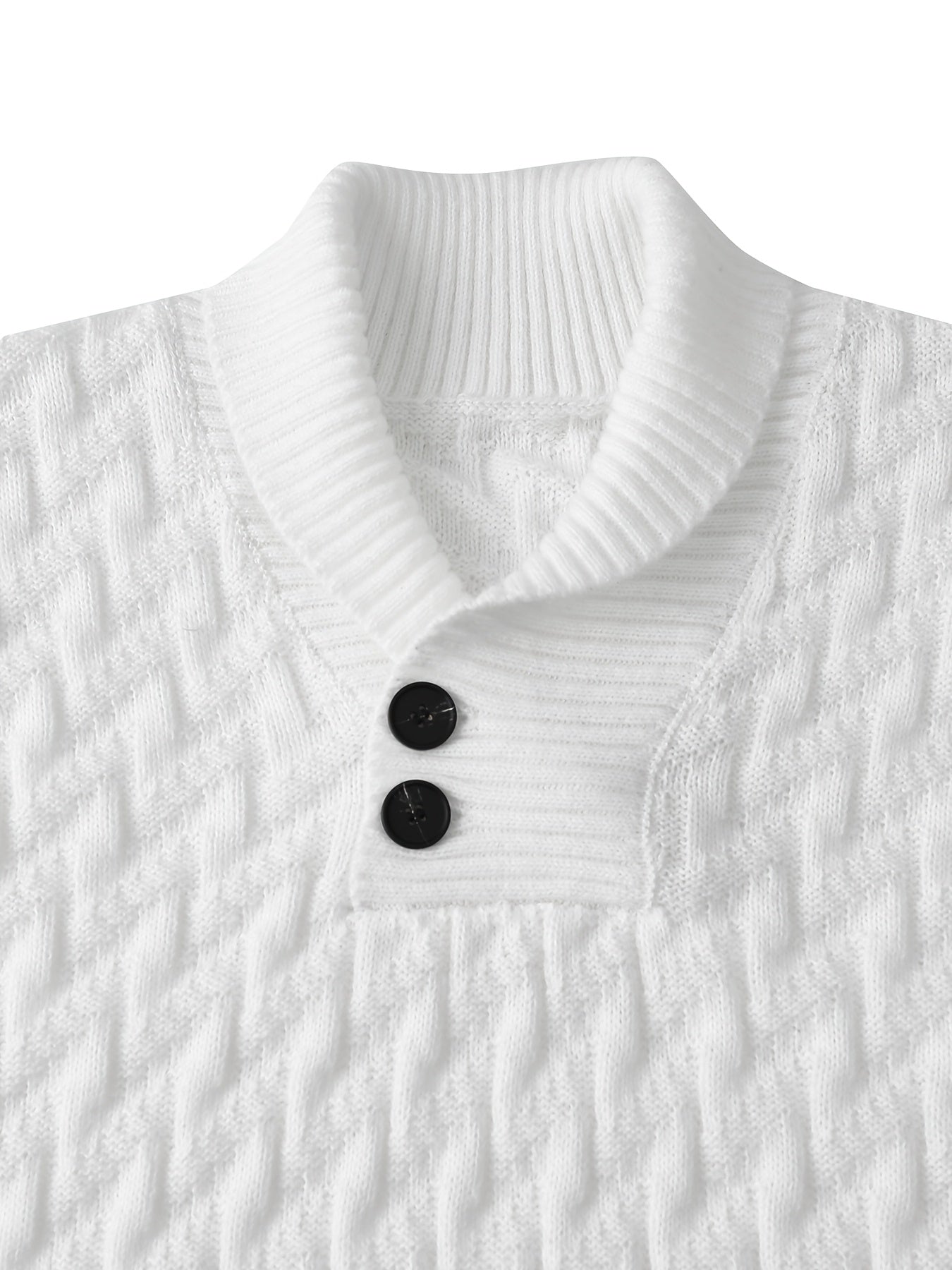 Men's plus size knit sweater with button detail, perfect for autumn/winter.